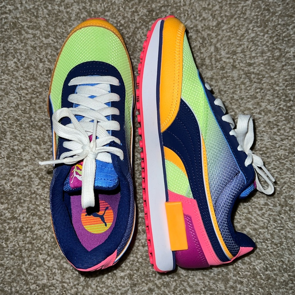 PUMA Future Rider Sunset Lace Up Casual Shoes - Yellow 7 - Picture 7 of 7